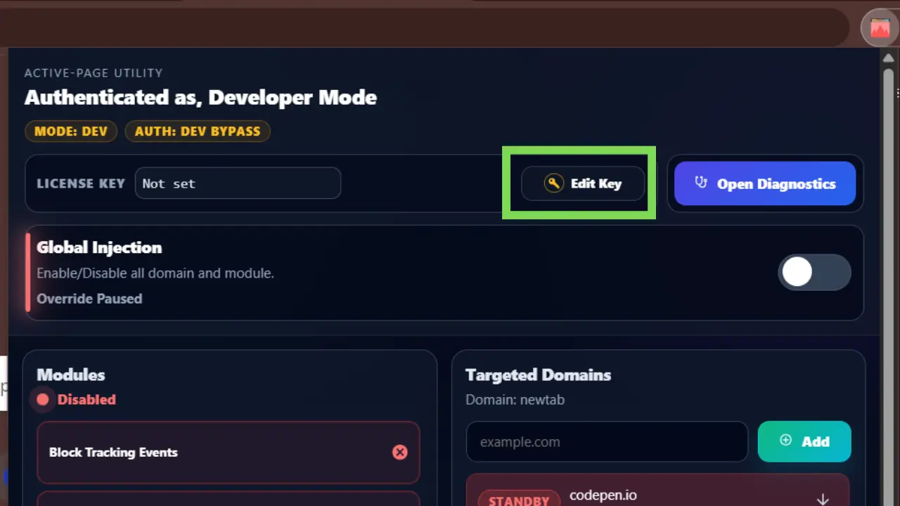 Click Edit Key