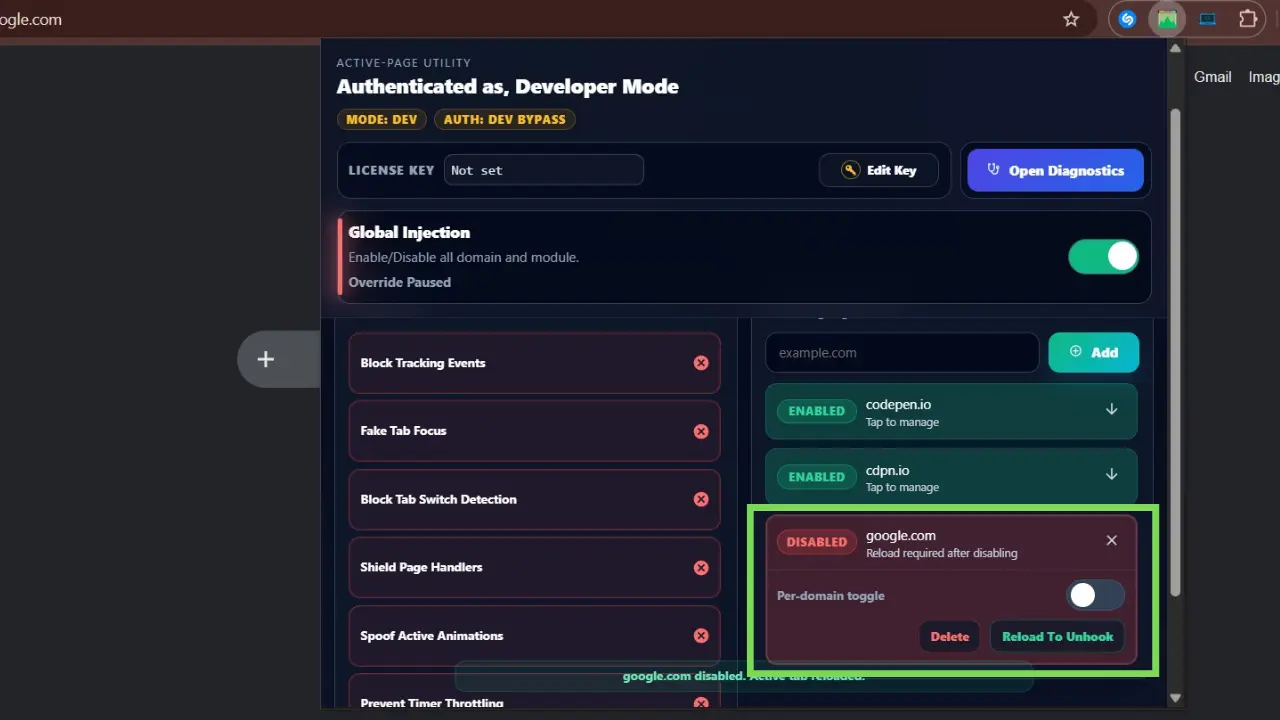 Disable Per-Domain Profile
